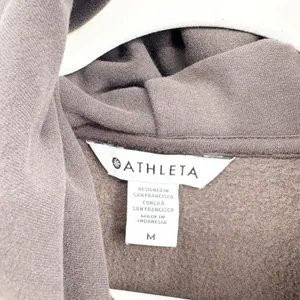 Athleta Womens Forever Fleece‎ Brown 1/2 Zip Athleisure Lounge Hoodie Size M thumbnail 4