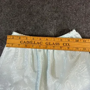 VTG‎ Paisley Jacquard Maxi Half Slip Light Blue Lace Trim Satin Skirt Lingerie thumbnail 6
