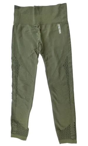 Gymshark Energy Seamless Leggings Olive Green Womens Medium High Waist Eyelet thumbnail 1