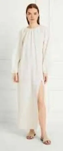 HILL HOUSE The Simone Maxi Dress in Coconut Milk (Offwhite) thumbnail 1