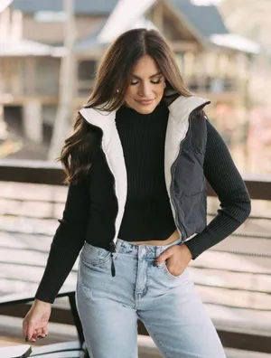 These Three Boutique Reversible Puffer Vest thumbnail 2