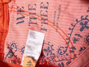 Free People We The Free Equinox Denim Jean 25 Coral Fusion Oversized Flared thumbnail 13