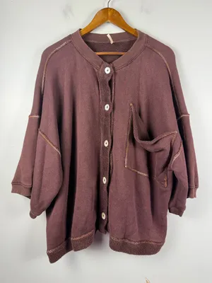 Free People Matilda Cardigan Chocolate size XL thumbnail 3
