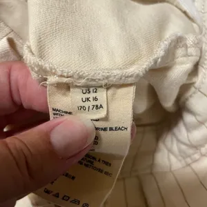 Free People Montella Cream & Brown Pinstripe High Rise Paperbag Jeans 12 thumbnail 4