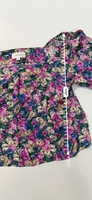 Boho Romantic Picnic Cute Ditsy Floral Puff Sleeve Milkmaid Crop Top Blouse thumbnail 5