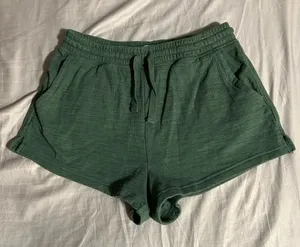 Aerie Forest Green Knit Shorts Size M thumbnail 1