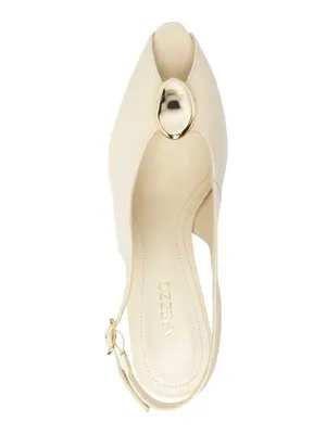 NWT Arezzo Womens Olivia High Stiletto Leather Pumps Panacota Off White 6.5B thumbnail 4