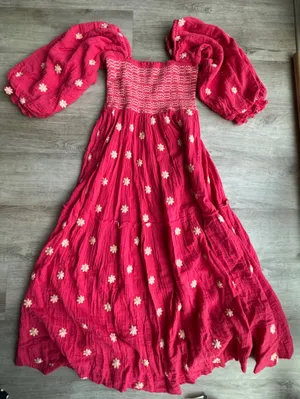 Free People Dahlia Maxi Dress Watermelon Wedge Xs thumbnail 3