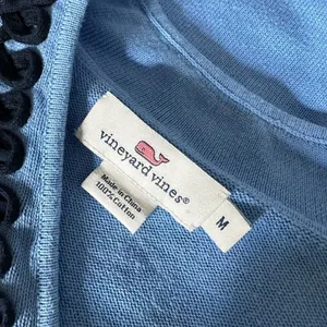 Vineyard Vines Blue Embroidered Scroll Neck Sweater Cotton Pullover Preppy M thumbnail 3