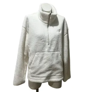 New Balance Women's White Sherpa Half Zip Pullover Jacket Size L Winter Warm thumbnail 2