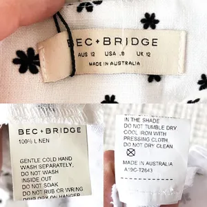 Bec + Bridge Petite‎ Fleur Linen Crop Top Ivory Black US 8 NWT thumbnail 5