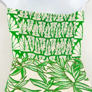 Zara Womens Green Resort Tropical Leaf Print Strapless Linen Blend Midi Dress‎ S thumbnail 8
