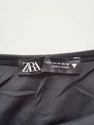 Zara Satin Effect Black Midi Wrap Skirt size Medium thumbnail 6