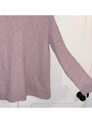 Pure Jill $99 Woman’s L Ribbed One Pocket sweater pink knit long sleeve top thumbnail 2