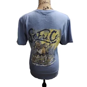 Southern Fried Cotton TShirt Women Size Small Blue Crew Neck Graphic Print Retro thumbnail 3