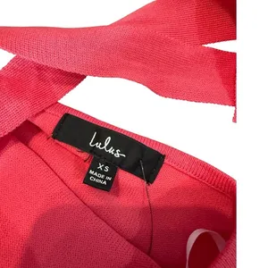 Lulus‎ Halter Neck Cutout Midi Dress Bright Pink Vacation Cocktail Party Size XS thumbnail 3
