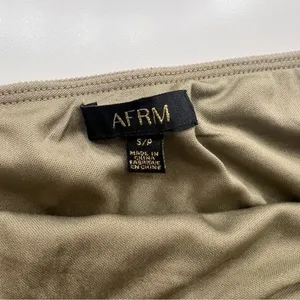 AFRM Asymmetrical Midi‎ Tan Side Slit Skirt thumbnail 3