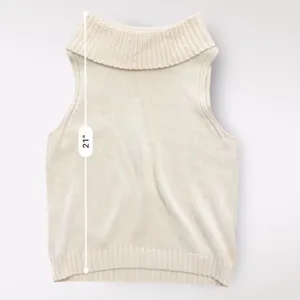 Pants Store Cream Cowl Neck Sleeveless Sweater Vest Womens Size M Comfy‎ Casual thumbnail 4