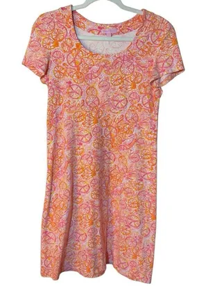 Lilly Pulitzer Kelsea Dress in Ten Speed‎ Bicycle Print Sz XS Orange Pink thumbnail 1
