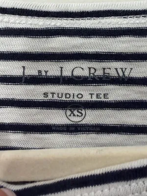 J.Crew Studio Tee Navy White‎ Striped Cotton T-Shirt Size XS thumbnail 2