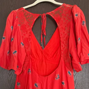 Free People Red Floral Mini Dress thumbnail 3