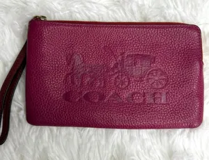 COACH Corner Zip Wristlet With Horse And Carriage thumbnail 1