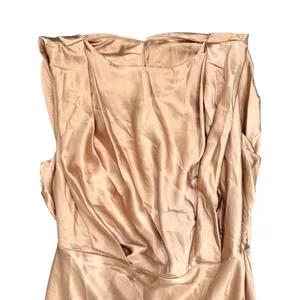 ASOS Design Textured Satin Drape Shoulder Maxi in Brown, Size 14 thumbnail 4