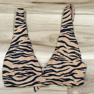 Aerie Triangle Tie Zebra Tan Black Bikini Top Women’s Medium thumbnail 1