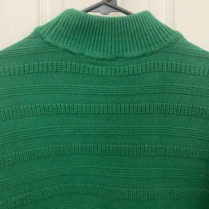 LOFT Mock Neck Tunic Style Textured Sweater in Green thumbnail 7