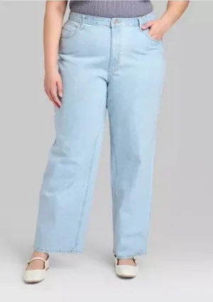WOMEN'S 90s RELAXED STRAIGHT‎ MID-RISE STRETCH-WILD FABLE SIZE 17 Glitter Light thumbnail 1