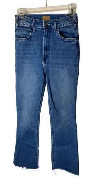 Mother The Hustler Ankle Fray Layover wide leg jeans women's size 26 thumbnail 1