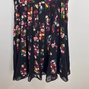 Adrianna Papell Black Floral Pleated Sleeveless Midi Dress Wedding Guest Size 14 thumbnail 8