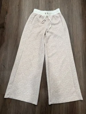 AS Revival Womens Wide Leg Lounge Pants Tan Space Dye Modal Blend Small NT-50274 thumbnail 1