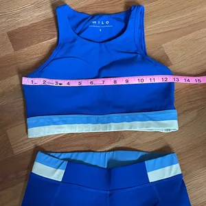 WILO Active Blue Sports Bra (S) & High Waist Leggings (XS) Matching Activewear Set Excellent thumbnail 7