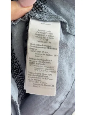 Madewell Embroidered Foldover V-Neck Mini Dress Terrace Blue Cotton Puff Sleeve thumbnail 8