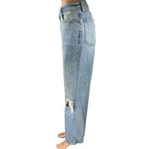Abercrombie & Fitch The 90s Ultra High Rise Blue Distressed Denim Jeans Size 29 thumbnail 2