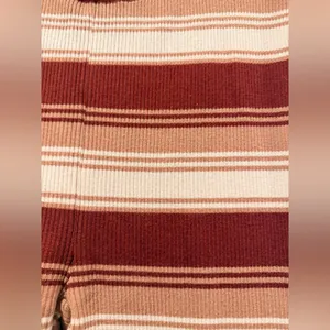 L. A Hearts Striped Brown and‎ Cream Flare Pants thumbnail 4
