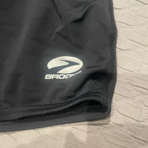 Brooks Women’s Fitted Black Athletic Running Shorts with drawstring and Logo thumbnail 4