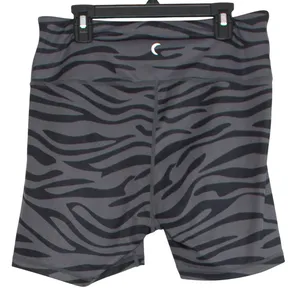 NEW Zyia Active Shorts Zebra Athleisure Lounge Casual Pull On Gray Size Large thumbnail 3