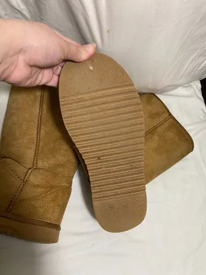 Women's Sheepskin Shearling Mid-Calf Winter Boots Tan Brown Size 8 Cozy Lined thumbnail 4