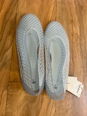 Zara Light blue Mesh Slip-On jelly ballet Flats Sz 9 thumbnail 8