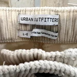 URBAN OUTFITTERS 90s Y2K Wide Leg Corduroy Pants Cream Size Large thumbnail 7