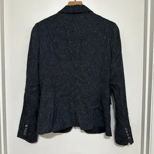 Banana Republic | Women's Blue Donegal Blazer Crest Button Blazer Jacket, Size 6 thumbnail 2