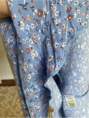 Altar’d State Blue Floral Ruffle Mini‎ Romper Cottagecore Boho Summer Romantic thumbnail 5