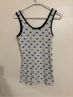 dELiA*s White Tank Sleep Slip with Navy Whale Motif thumbnail 8