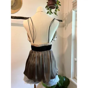 Lanvin Paris Silver Metallic Silk Babydoll Tank Top Blouse Size Medium France thumbnail 5