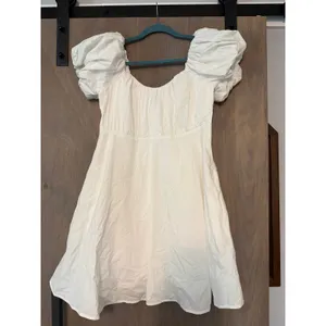 White Abercrombie Puff Sleeve Mini Dress Size Medium NWT thumbnail 5