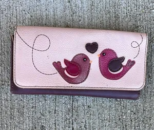 Relic Fossil Wallet Love Birds Pink Trifold Billfold thumbnail 1