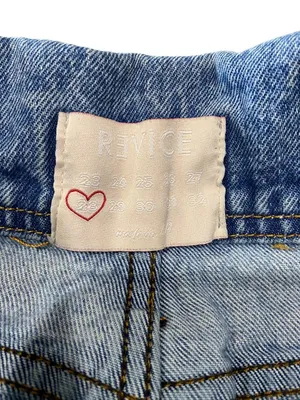 Revice Denim Fold Over Waist Baggy Denim Jeans Blue Size 28 Distressed Retro thumbnail 3