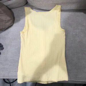 Yellow Stretchy Ribbed Tank Top Small thumbnail 9